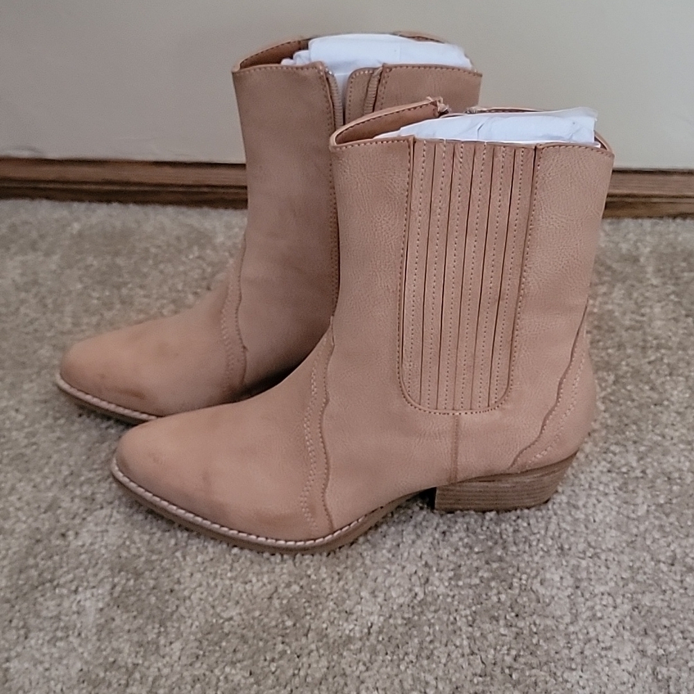 Tan booties